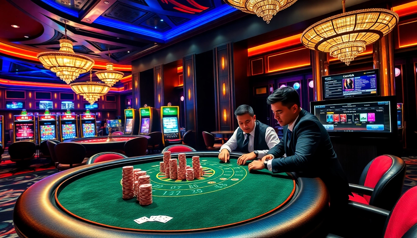 Players experiencing high stakes action at https://xx88n.org/, showcasing a thrilling casino atmosphere.