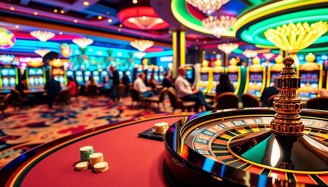 Players enjoy an exciting poker game with colorful Kp 88 chips at a luxurious casino table.