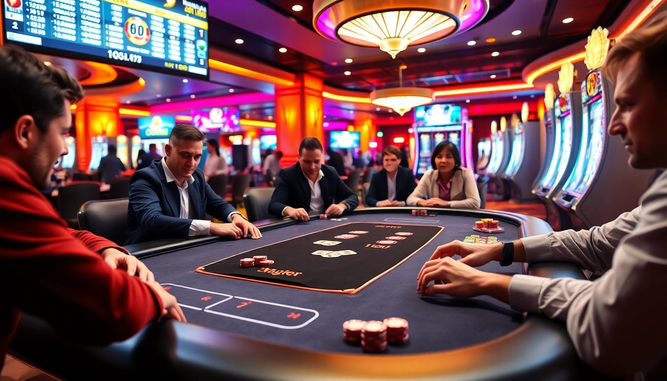 A thrilling poker game at pg88bet.it.com with vibrant chips and a modern gaming table.