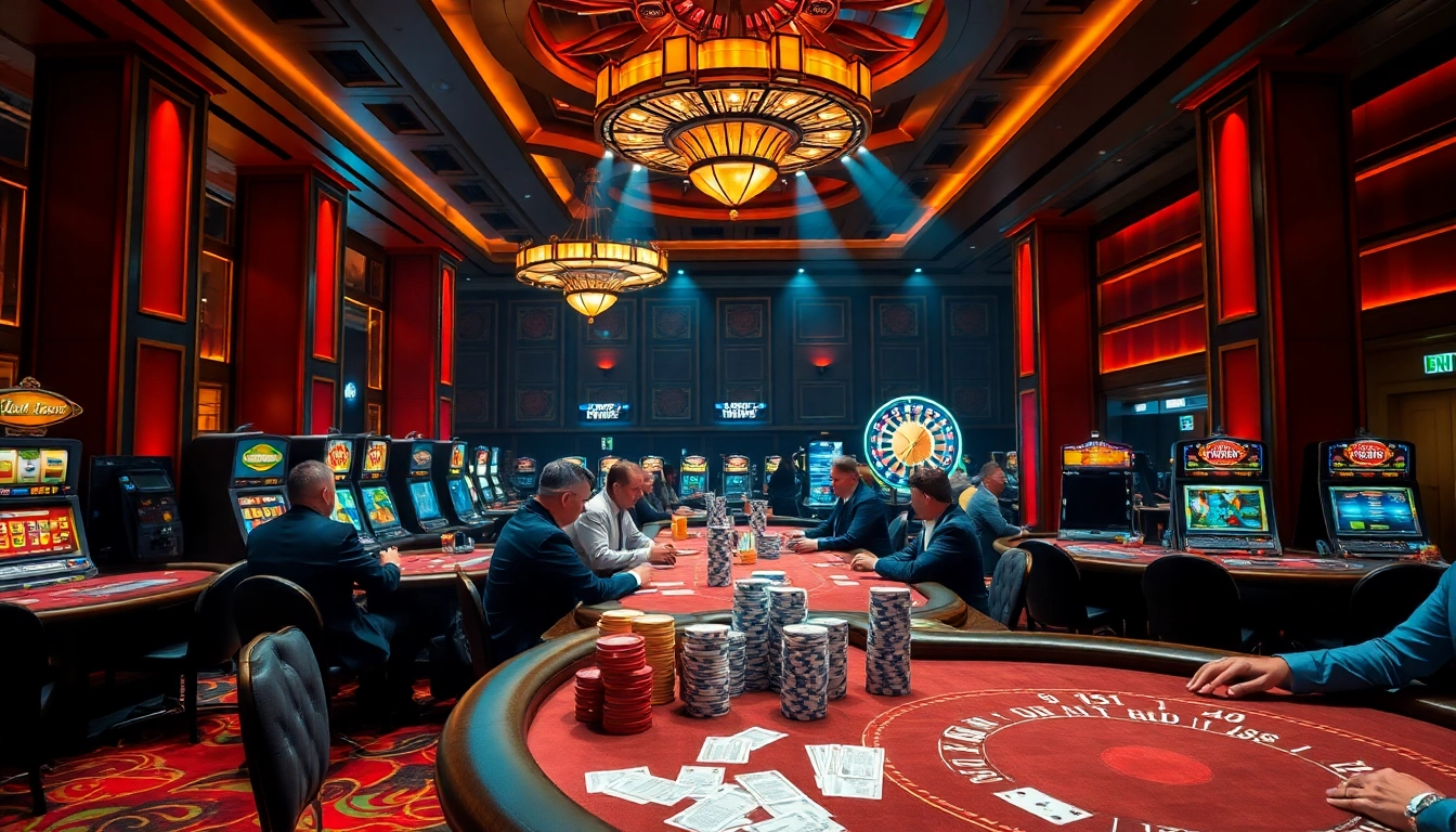 Experience high-stakes action with kp88 casino's vibrant gaming tables and luxurious decor.