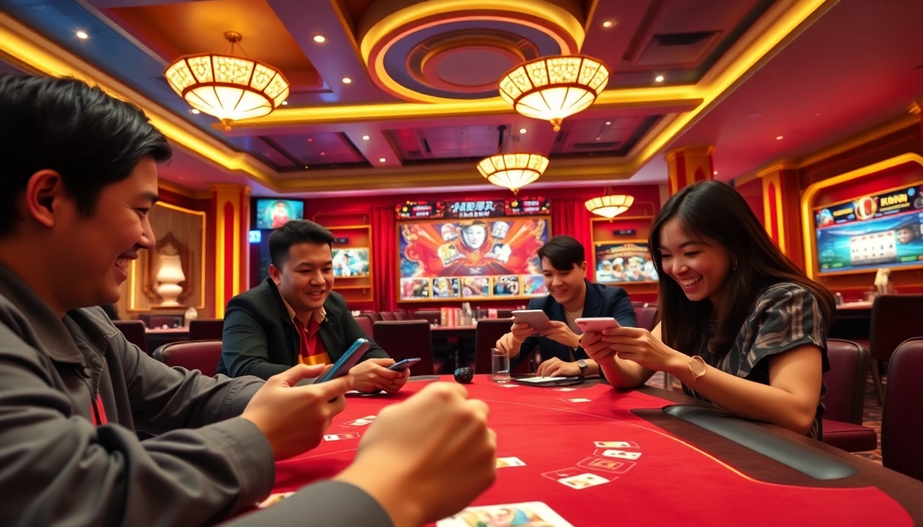 Exciting online gaming experience at gamebaidoithuong.com.vc featuring popular card games in a vibrant virtual casino.