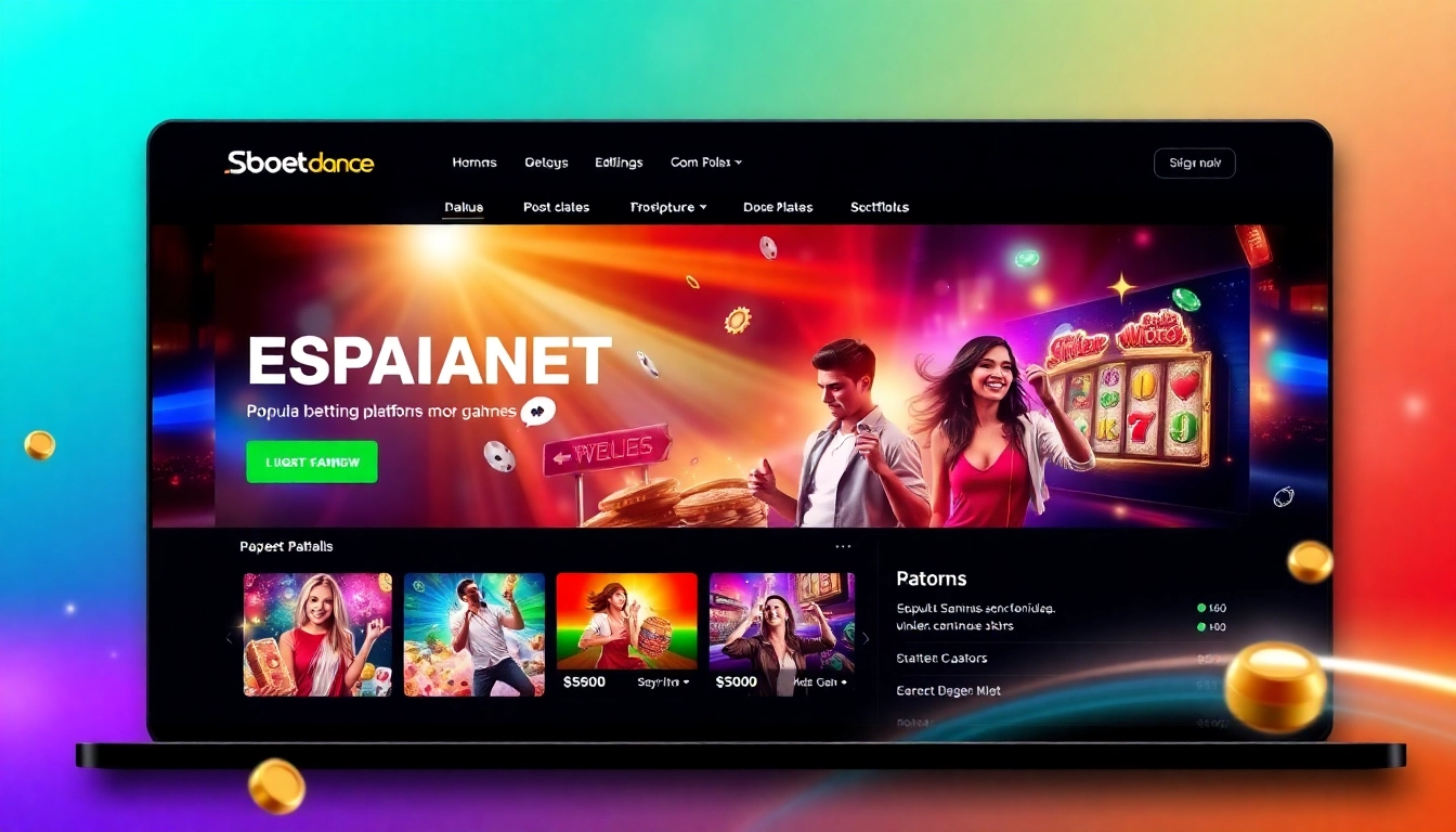 SBOBET.dance online betting platform showcasing vibrant gaming experience with users engaged.