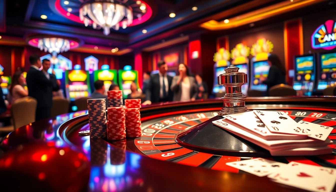 Experience the excitement of gambling at https://uu88joli.com/ with vibrant chips, cards, and a roulette table.