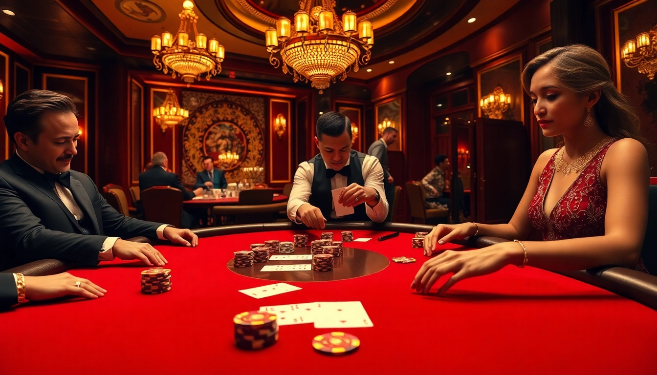 Engage with lively poker gameplay at https://rikvip.talk/ in a luxurious casino setting.