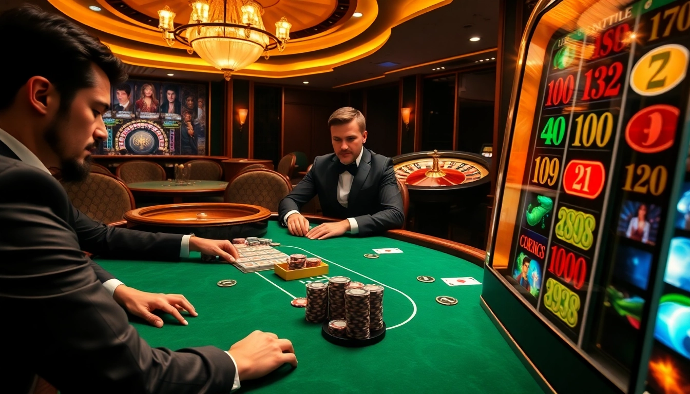 Players strategizing and dealing cards at a poker table captured in an exciting scene from https://hit-club.games/.