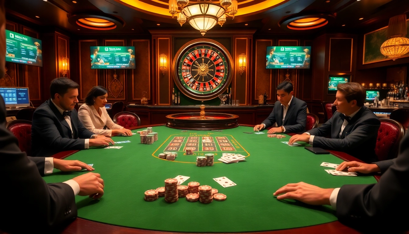 Experience high-stakes poker action at mu88 com with vibrant chips and cards in a luxurious setting.