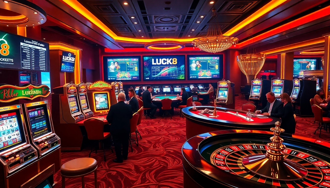 Trải nghiệm cảm giác phấn khích tại casino LUCK8 với bàn chơi sinh động và không khí chơi game náo nhiệt.