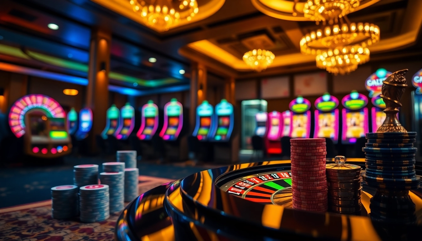 Players experience excitement at 39bet, surrounded by vibrant casino tables and thrilling games.