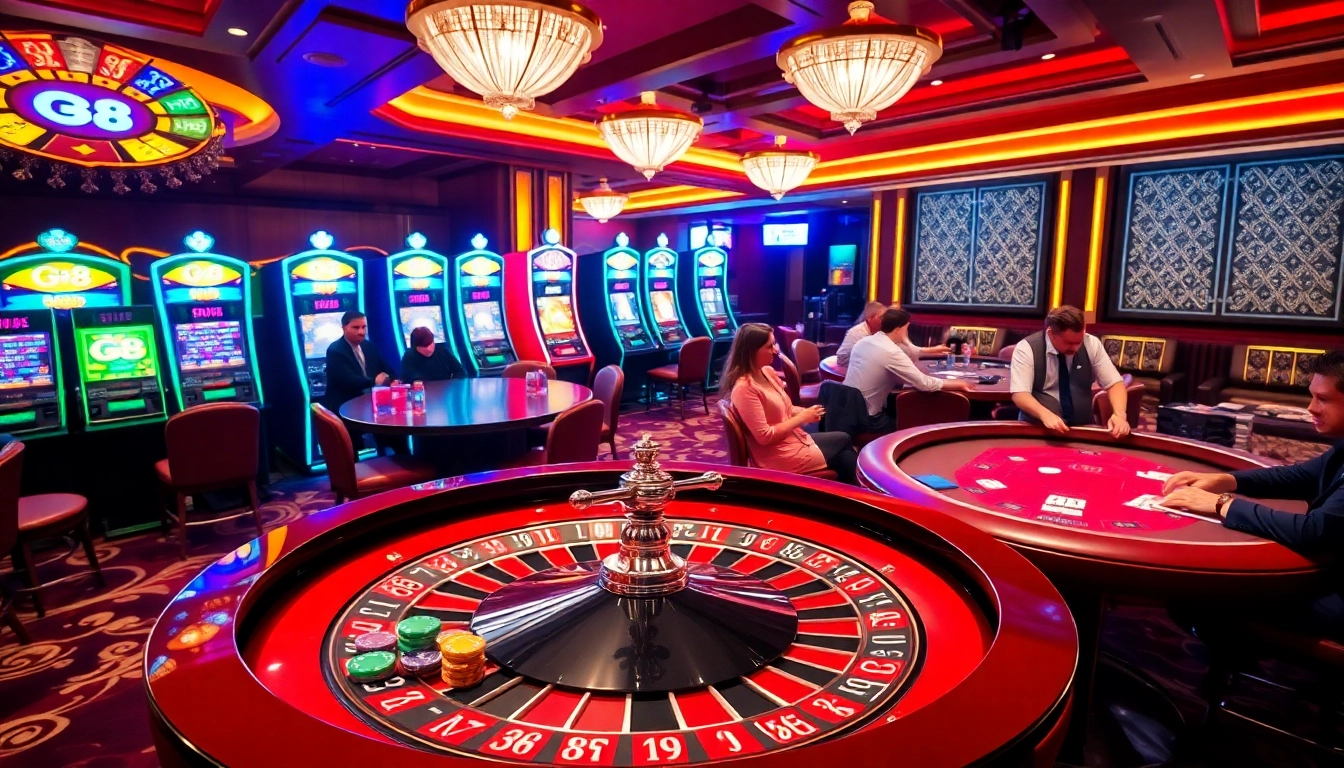 Experience the thrill of betting at the Go 88 Club with luxurious casino tables and vibrant gameplay.