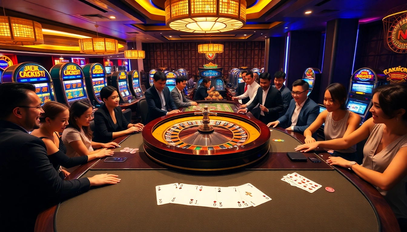 Experience the excitement of link win55 with players enjoying vibrant casino games.