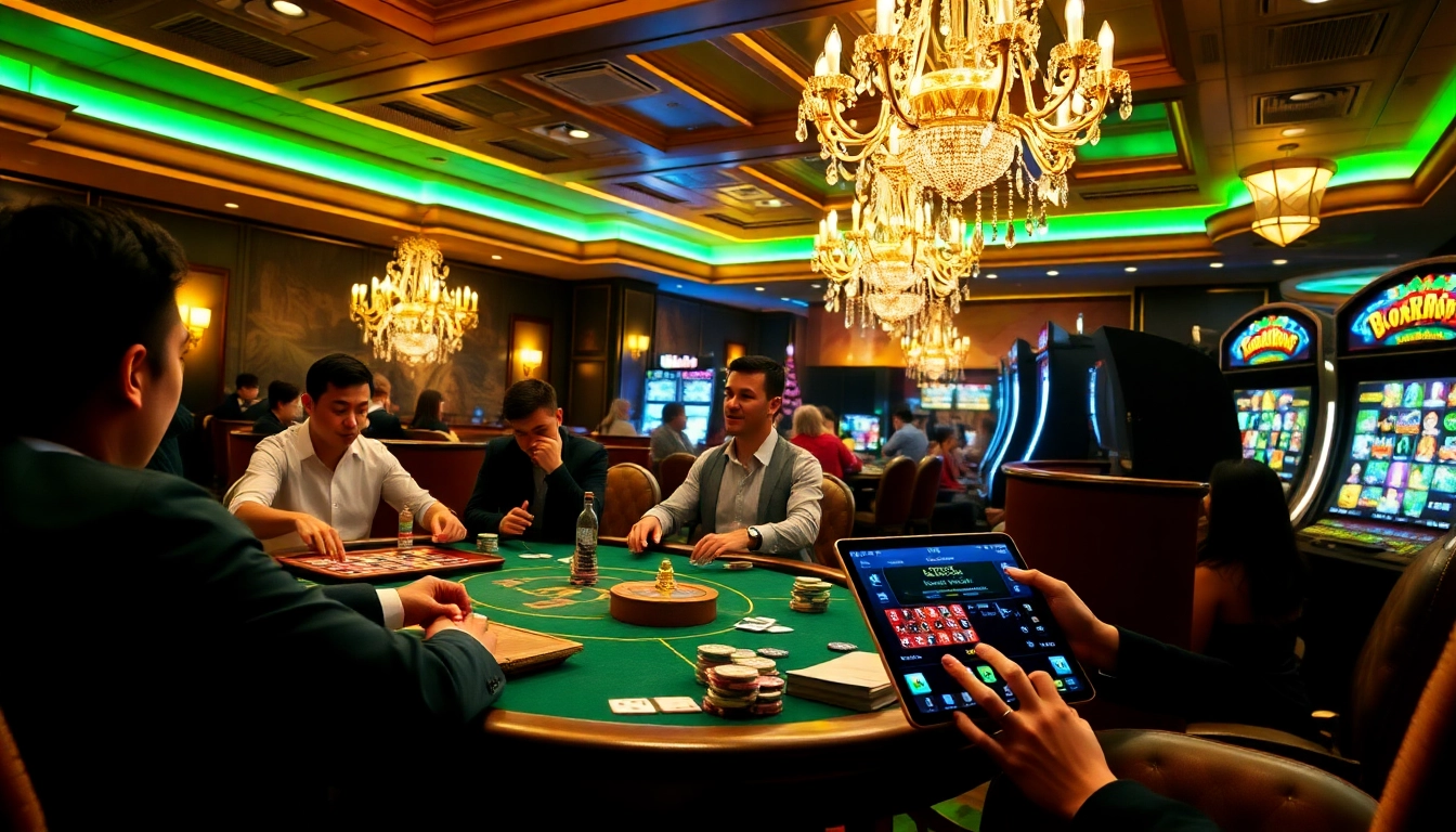 Experience the excitement of winning at https://fly88seo.com/ with a vibrant casino scene featuring poker and roulette.