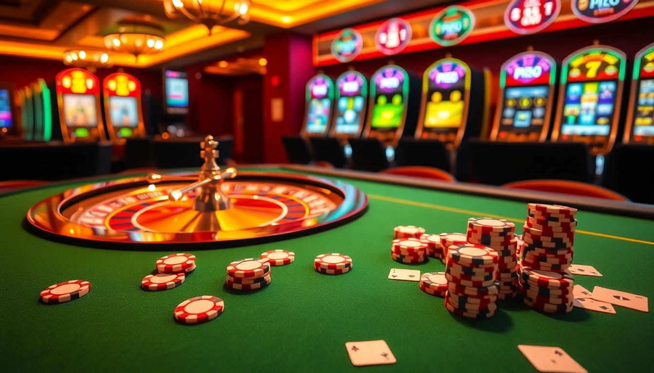 Experience CM88's thrilling casino atmosphere with vibrant poker tables and dazzling slot machines.