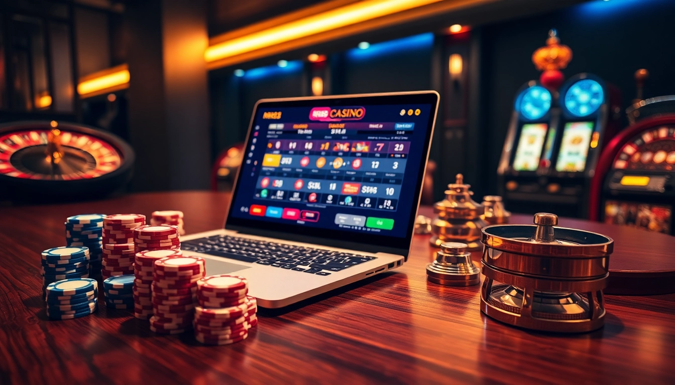 Experience the thrill of online gambling at https://rr88sa.com/ with vibrant poker chips and roulette excitement.