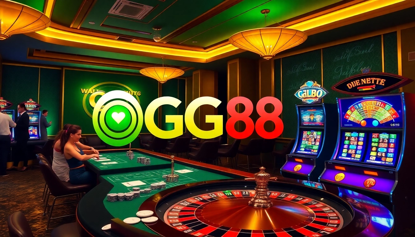 Players enjoying a thrilling game at GG88 casino with vibrant gaming atmosphere.