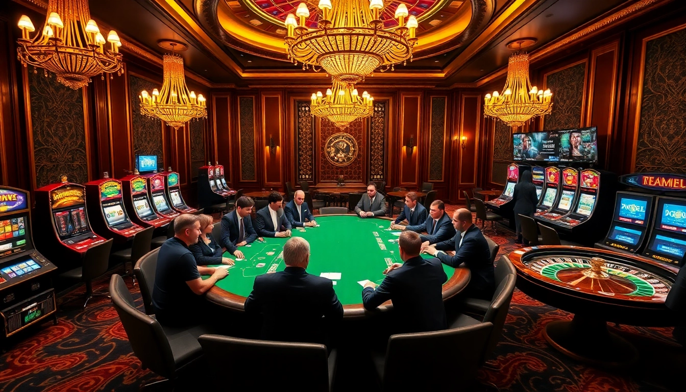 Experience thrilling gameplay at http://ww88tg.com/ with vibrant casino elements like poker tables and roulette wheels.